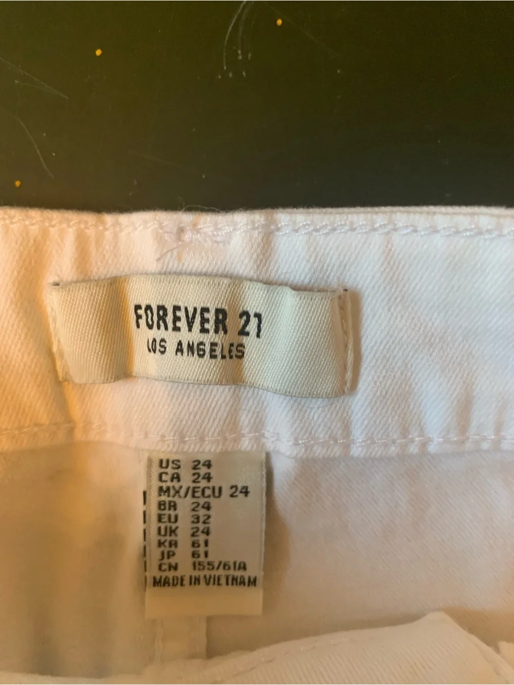 Forever 21 White High-Waist Cuffed Denim Shorts